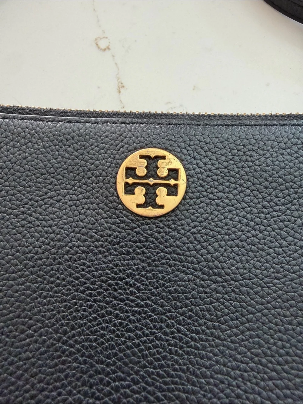 Tory Burch Black Leather Crossbody with Gold Hardware